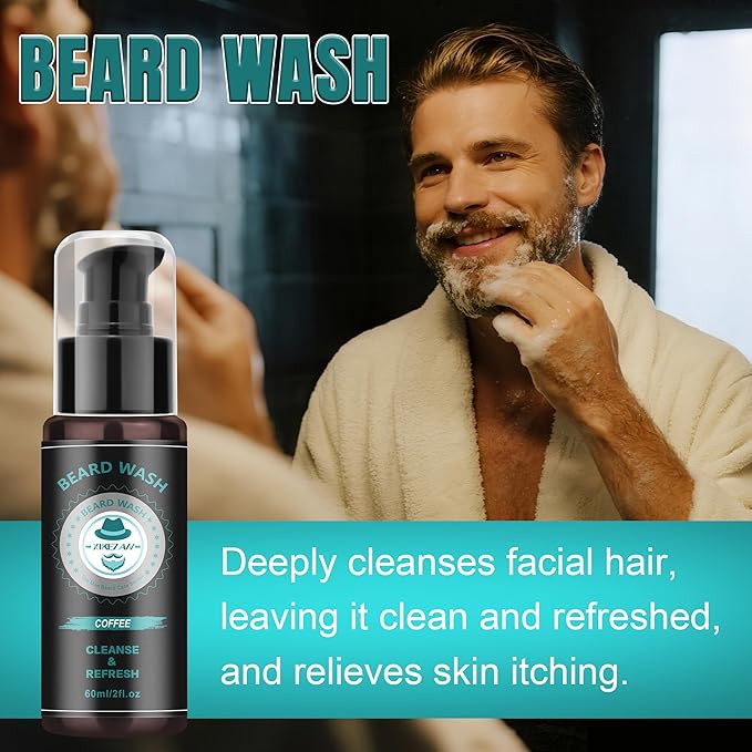 XIKEZAN Husband Dad Gifts, Coffee Beard Kit for Men Care,Cool Stuff Unique Birthday Valentines Fathers Thanksgiving Anniversary Christmas Secret Santa Basket Gift Idea for Men Him Boyfriend Grandpa