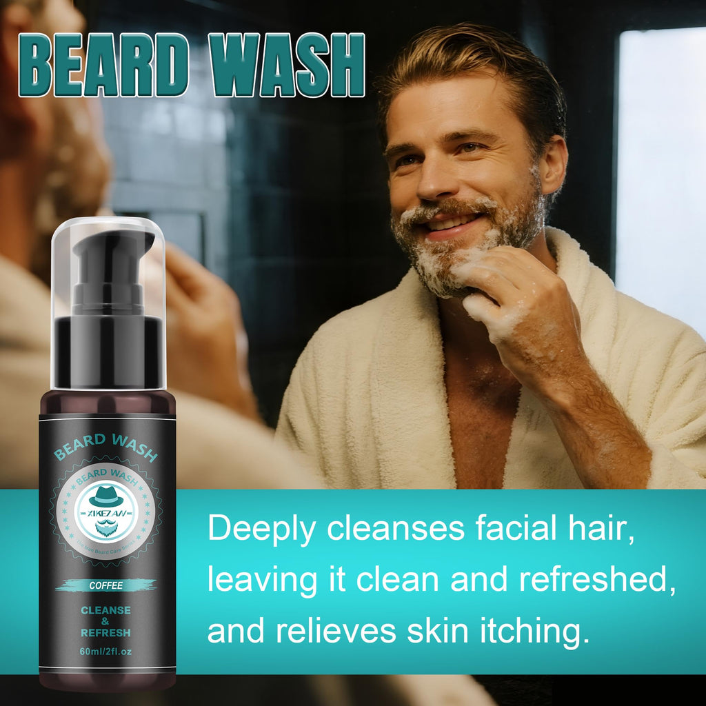 XIKEZAN Beard Kit for Men Grooming/Care w/Coffee Scent-Soften,Soothe Beard