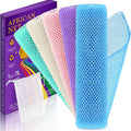 5 Pieces African Bath Sponge African Net Long Net Bath Sponge Transform Your Shower Routine with African Bath Sponges for Exfoliated, Silky Smooth Skin (Purple, Pink, Green, Blue, White)
