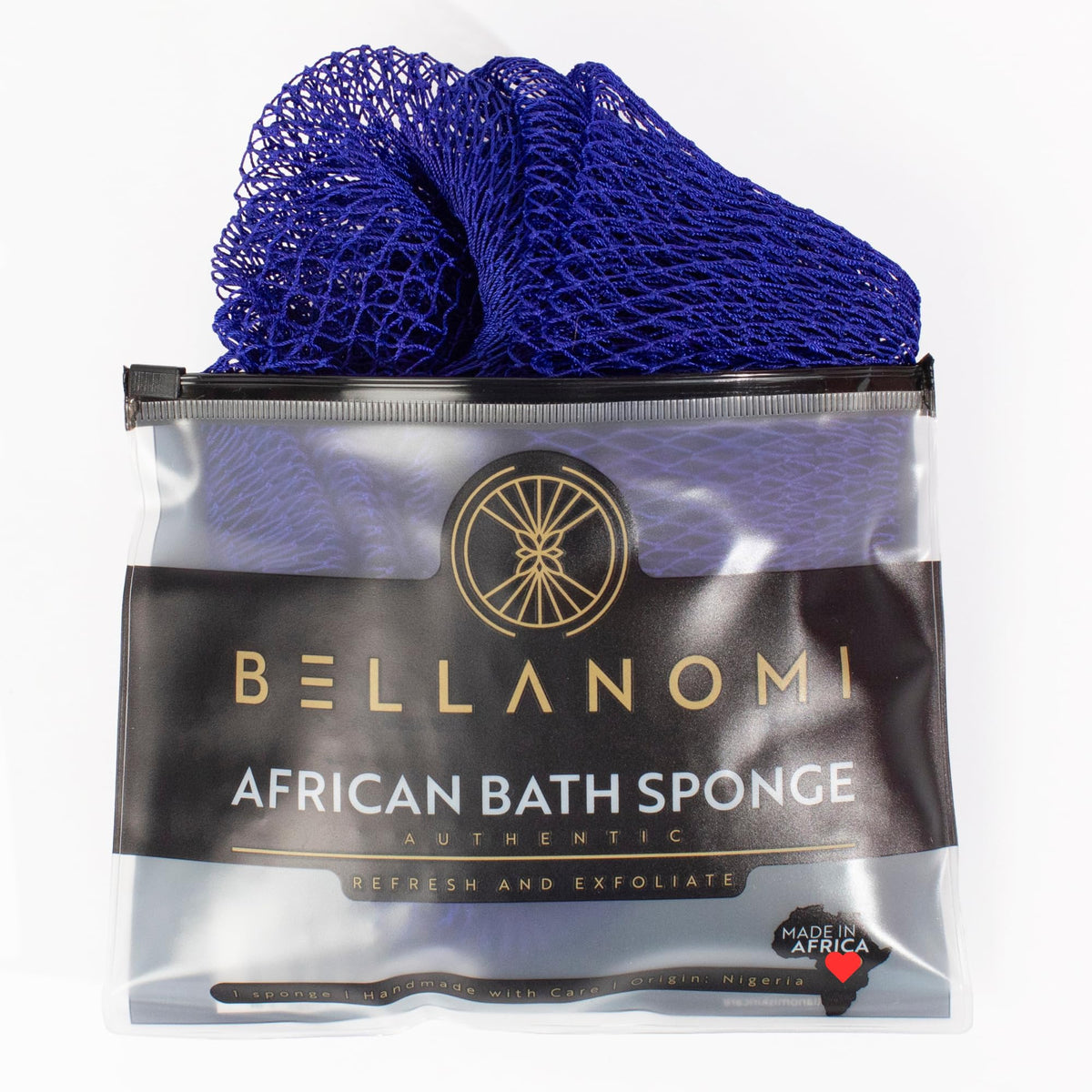 BELLANOMI African Exfoliating Net Sponge, Authentic, Ethically sourced from Nigeria, 45 inches Long, Back Scrubber for Daily use (Seafoam)
