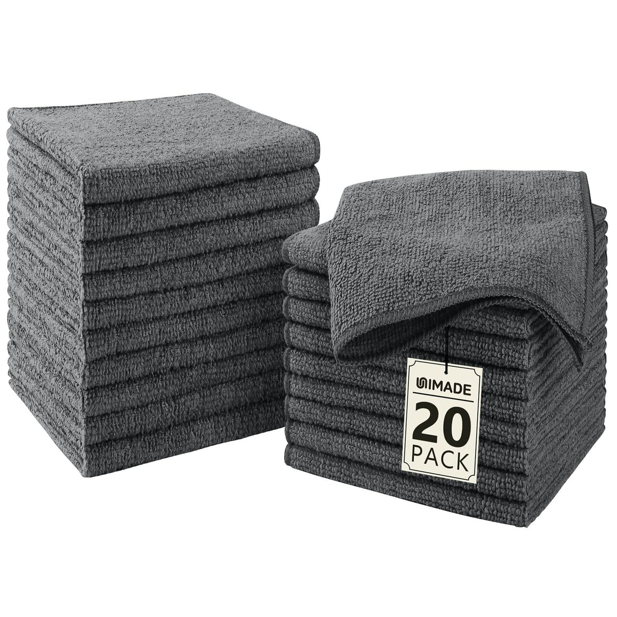 UNIMADE Washcloths 20 Pack Face Towels (12" x 12"), Highly Soft Wash Cloths
