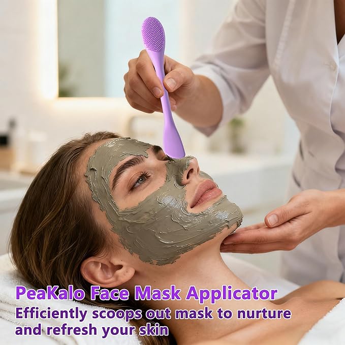 PeaKalo Silicone Face Scrubber Black Head Remover for Face- Appliances for Removing Make-up for Deep Cleansing Blackhead Remover Tools Face Spatula Makeup Removal Washing Brushes Pore Cleaner (Purple)