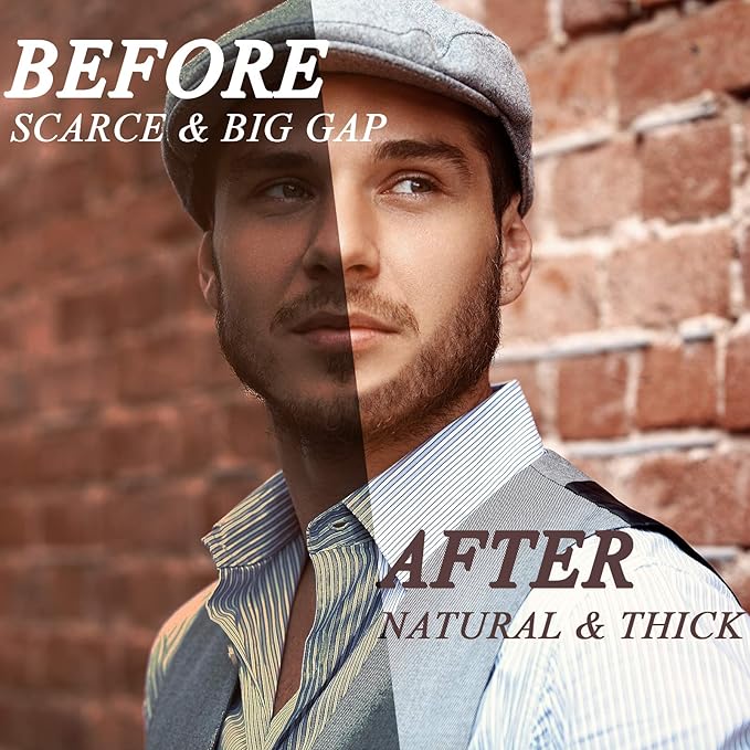 Beard Pencil Filler for Men - Sweat Proof, Water Resistance, Long Lasting & Natural Finish barber Pencil, Mustache Repair Shape (BROWN)