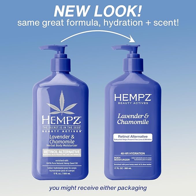 Hempz Body Lotion - Lavender & Chamomile Herbal Limited Edition Daily Moisturizing Cream, Shea Butter, Aloe, Lavender Extract Body Moisturizer - Skin Care Products, Hemp Seed Oil - 17 Fl Oz…
