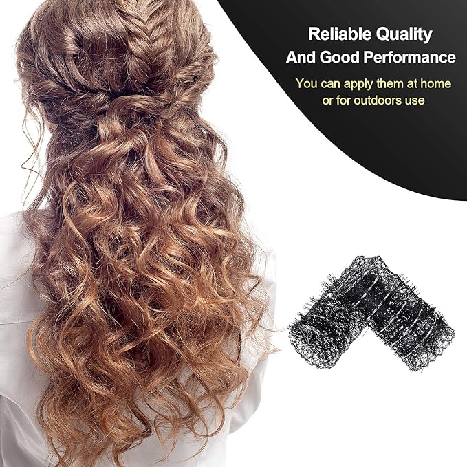 Willbond 20 Pack Vintage Hair Rollers with Pins Medium Wire Mesh Brush Rollers for Women No Heat Hair Curlers for Curls and Waves, Black 2.5 x 1.4 Inch