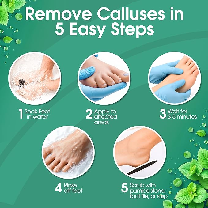 DeEnti Callus Remover for Feet, Extra Strength Foot Callus Remover Gel, 16oz Salon Grade Home Pedicure Supplies for Dry Skin, Cracked Heel, Professional Strength Foot Care, Cool Mint