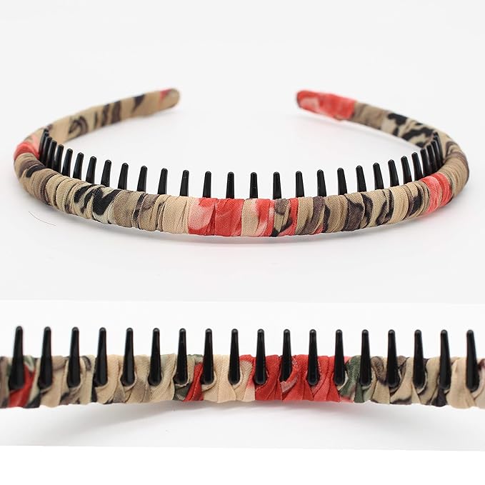 JOBAND boho hair band headbands for women/Girls teeth Comb Hair Accessories Non-slip hairband Resin hair hoop (4 PCS)