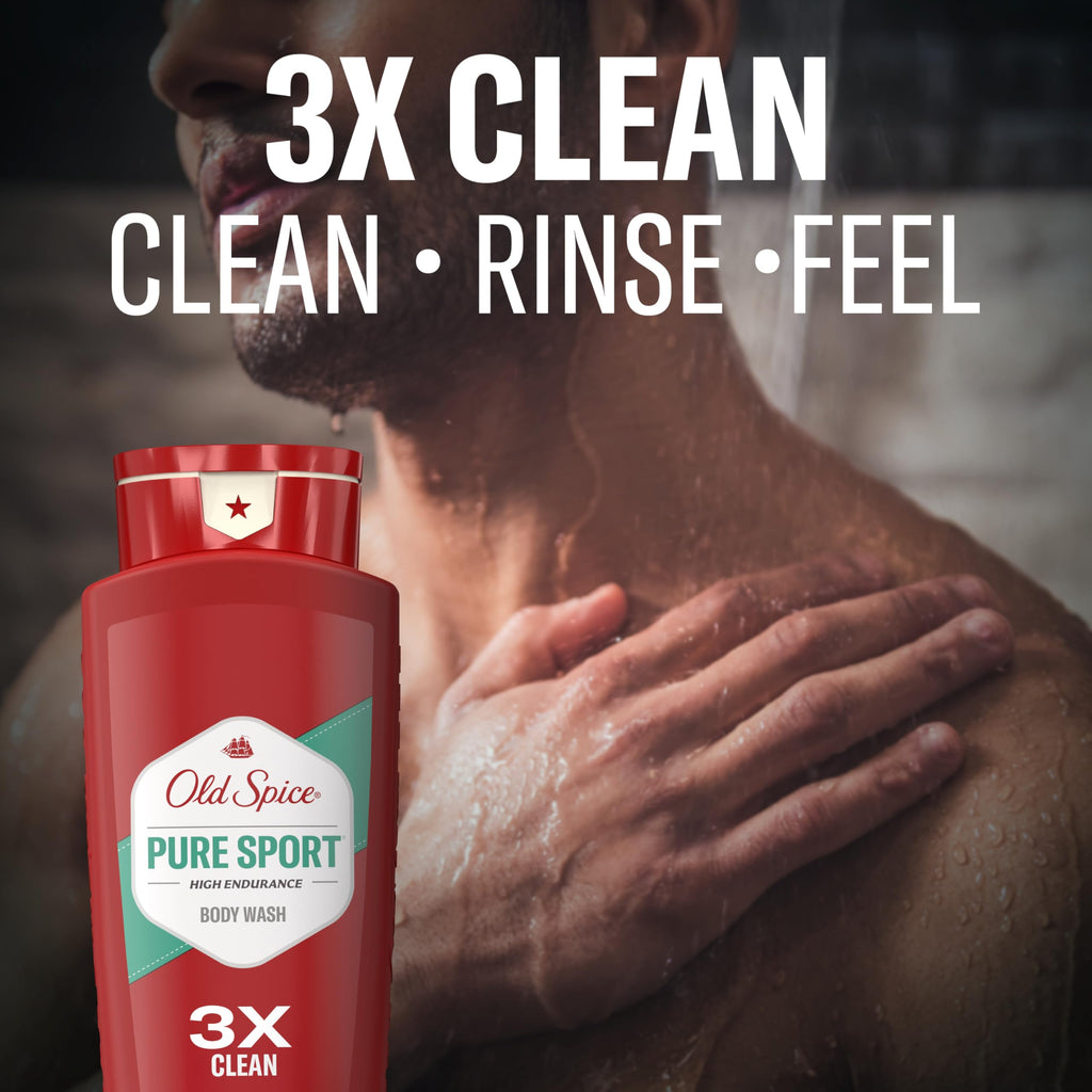 Old Spice Body Wash for Men, Lasting Pure Sport Scent, 24 fl oz Pack of 2