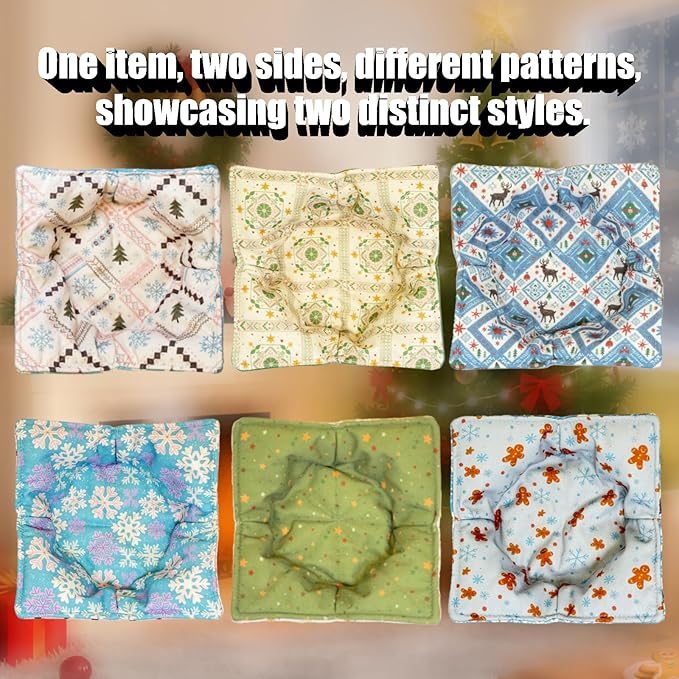 JounLoin Cotton Microwavable Bowl Cozy ，Set of 6，Microwave-Safe Hot Bowl Holders, Soup Bowl Cozy Hot Pads，Prevent Hand from Heat and Maintain Food Warm，Ideal Household Gift Store (F)