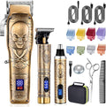 Roziapro Professional Hair Clippers for Men, Hair Trimmer for Haircut Cordless Hair Clippers Set with Rechargeable Nose Hair Trimmer, Gifts for Men (Gold)