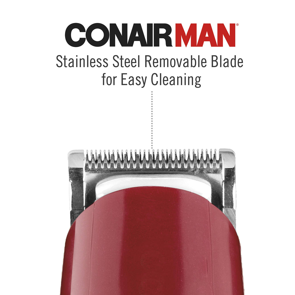 ConairMAN Beard Trimmer for Men Includes Nose and Ear Hair Trimmer and 5-Position Comb Attachment, 4 piece Men's Grooming Kit, Corded