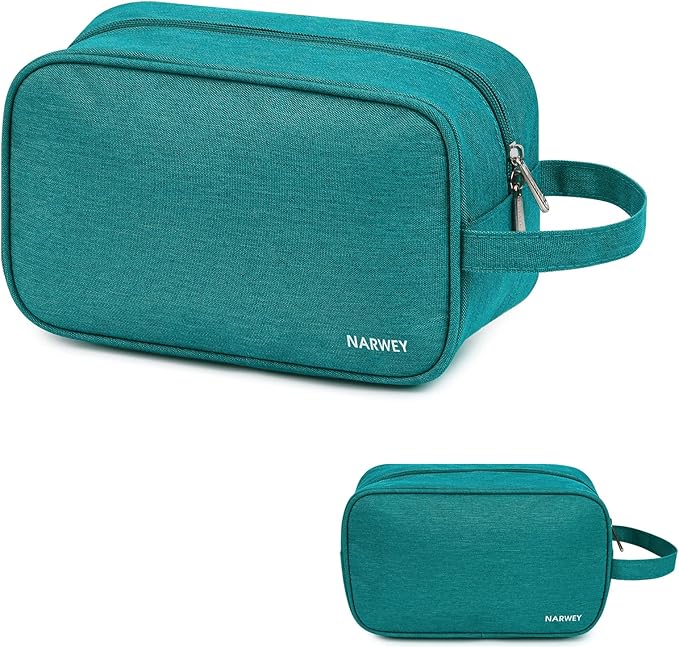 Narwey Travel Toiletry Bag for Women Traveling Dopp Kit Men Travel Bag for Toiletries Cosmetic Bag Makeup Bag Medicine Bag for Traveling (Teal)