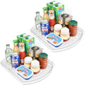 FIRJOY Lazy Susan Organizer for Cabinet, Pantry, Countertop (2 Tier 14" x 10" Clear - 1 Pack, Rectangular)