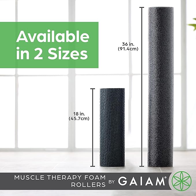 Gaiam Restore Foam Roller, Muscle Recovery, 18", High Density (Purple)