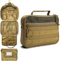 SMONT Toiletry Bag for Men Travel Toiletry Organizer Dopp Kit Travel Organizer Toiletries Tactical Bag Shaving Hygiene Bag Bathroom Hanging Men's Toiletry Bag for Short Trips Brown