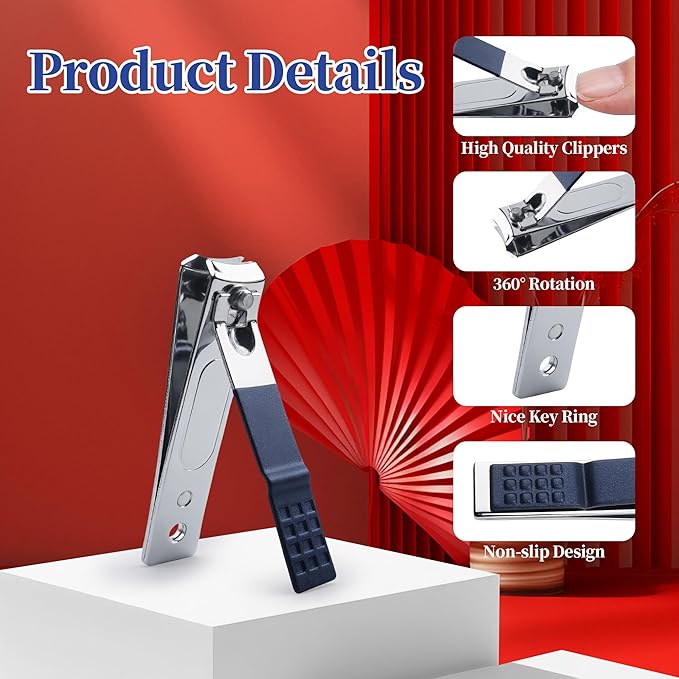 Manicure Set Stocking Stuffers for Men Stocking Stuffers for Teens Manicure Kit Nail Clippers Kit Grooming Kit Pedicure Care Tool Christmas Gift for Men Dad Birthday Gift for Teen Boy Father Dark Blue