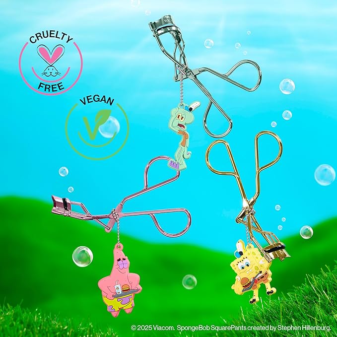 wet n wild Eyelash Curler & Charm, Gentle Silicone Cushion Pad, Curls & Lifts Lashes – Spongebob