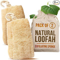 SERRENTO Loofah Body Scrubber Shower - Egyptian Luffa Sponge Pack of 3 Tan