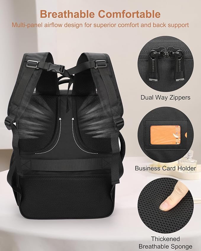 Relavel Makeup Bag Travel Train Case Makeup Backpack with 4 Clear Bags & Makeup Brush Case, Professional Makeup Artist Kit Set Bags, Cosmetics Storage Organizer Box with Adjustable Dividers, Black