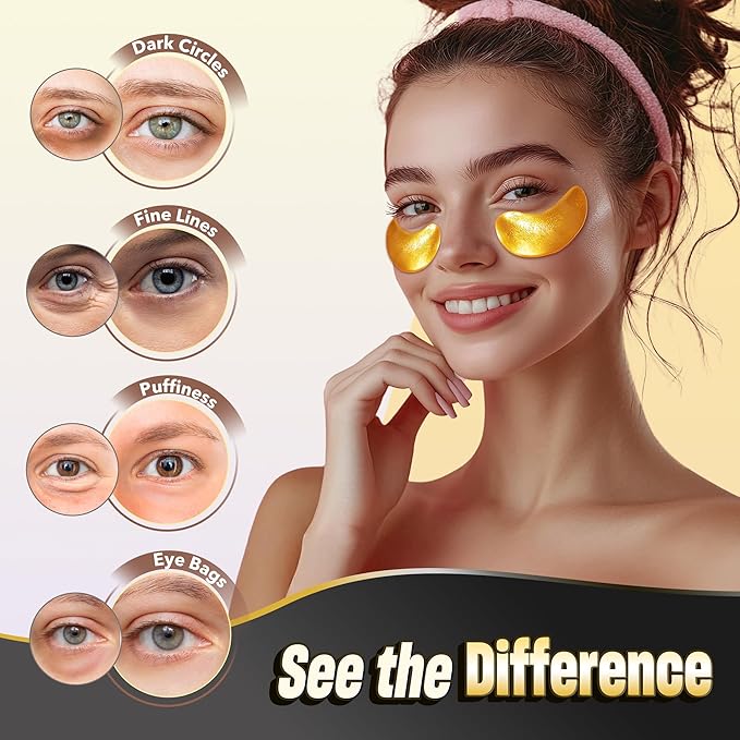 NAZANO 102 Pcs 24K Gold Under Eye Patches - Eye Masks