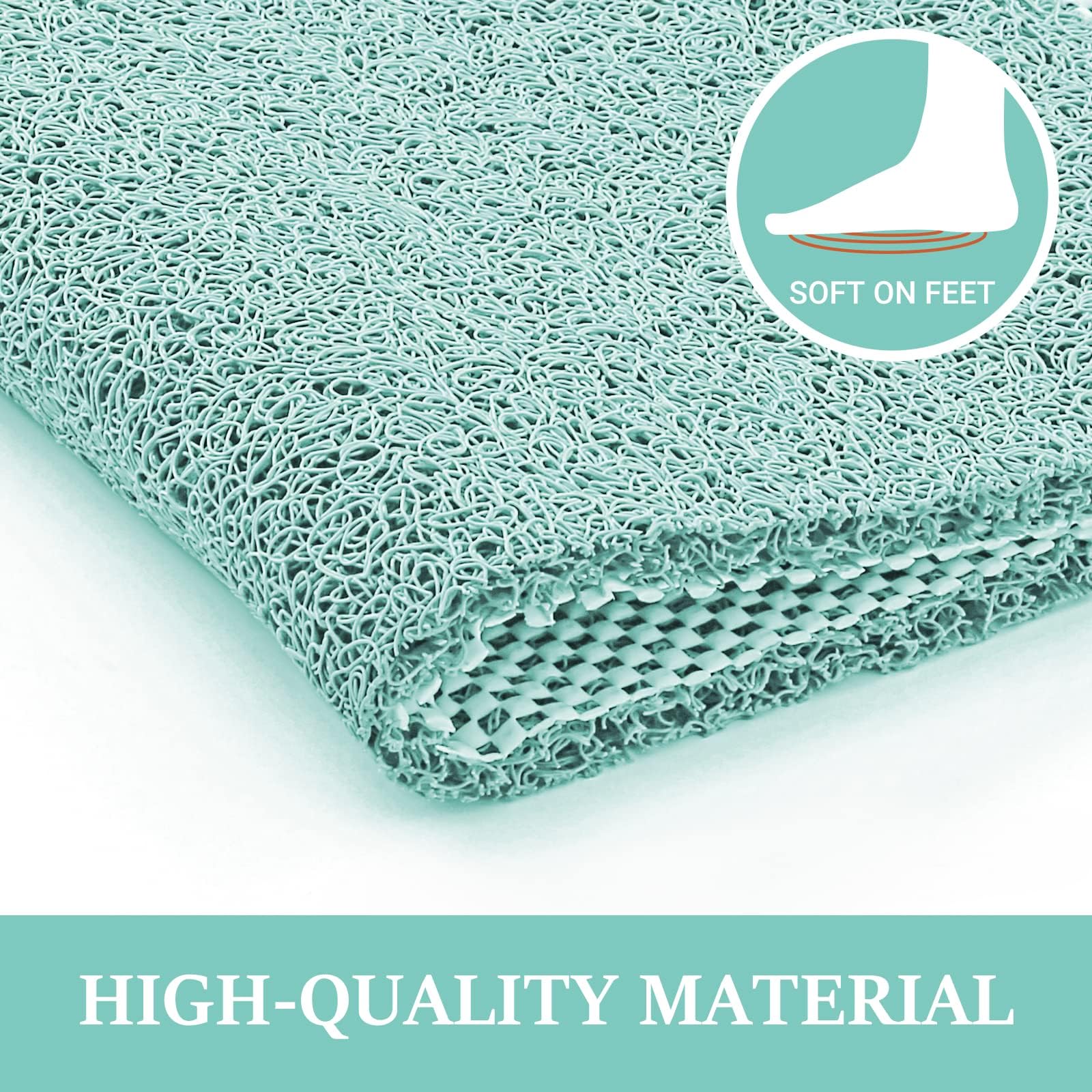 LuxStep Shower Mat Bathtub Mat Non-Slip Bath Mat with Drain, Quick Drying