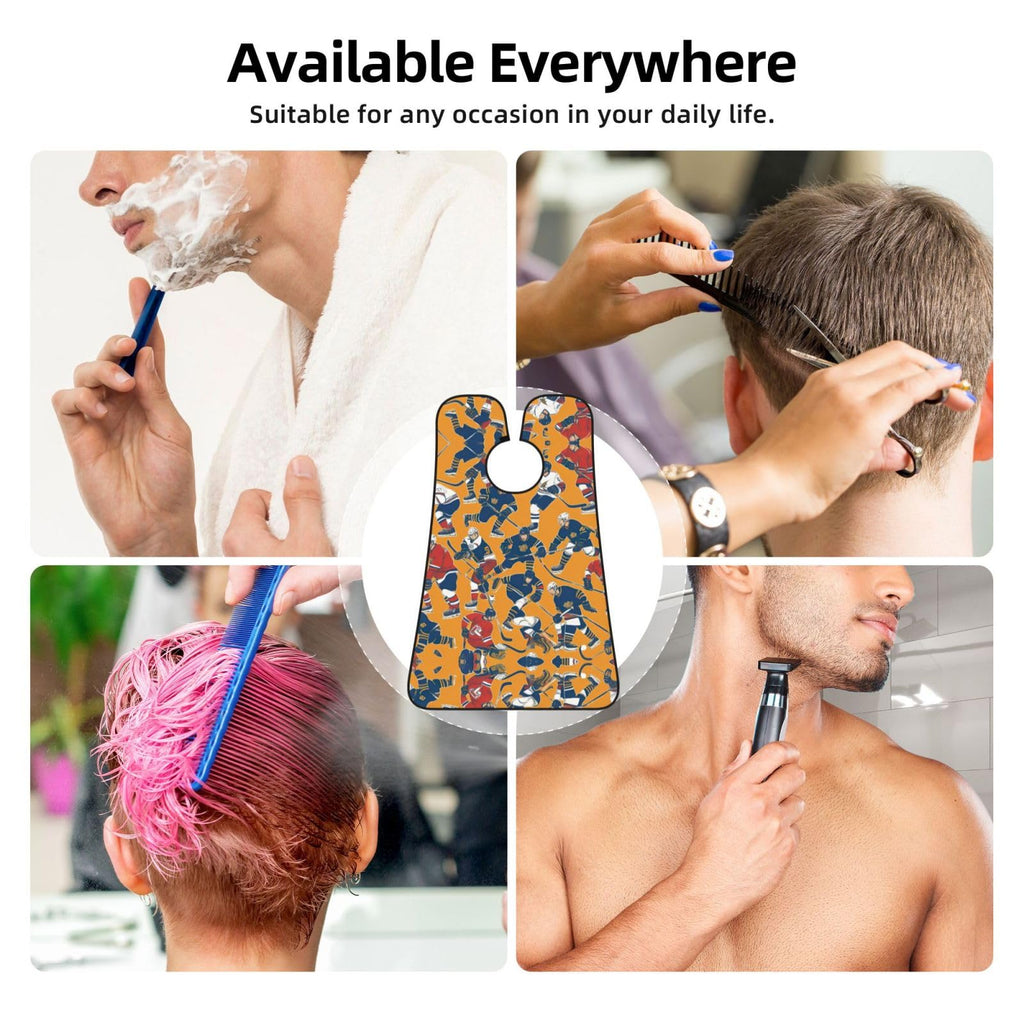 YQxwJL Hockey Print Beard Bib Shaving Apron, Beard Hair Trimming Cape Gift For Dad