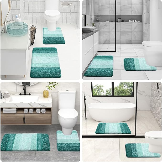 OLANLY Microfiber Bathroom Rugs Sets 3 Piece, 36"x24"+24"x16"+24"x20"