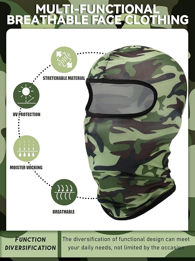 SATINIOR 9 Pack Ski Mask for Men Balaclava Full Face Shiesty Mask Breathable Summer Windproof Hood for Motorcycle Snowboard