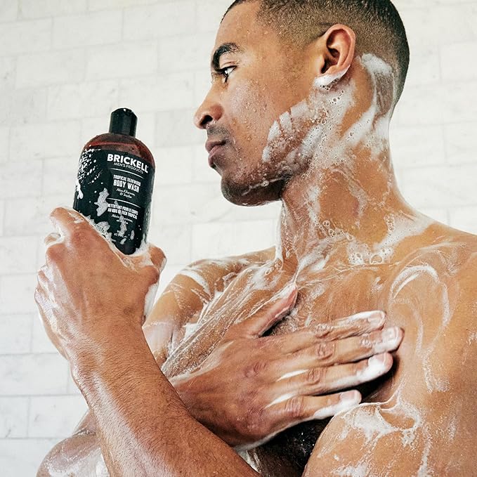 Brickell Men's Invigorating Body Wash for Men, Deep Cleaning Shower Gel with Aloe, Jojoba, and Vitamin E, Scented (Lemon Lime, 16 oz)