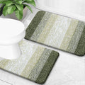 OLANLY Bathroom Rug Set 2 Piece, Soft Absorbent Microfiber Bath Mats and U-Shaped Contour Toilet Rug, Non-Slip, Machine Wash Dry, Plush Shaggy Bath Mats for Bathroom (30"x20"+24"x20", Dark Green)