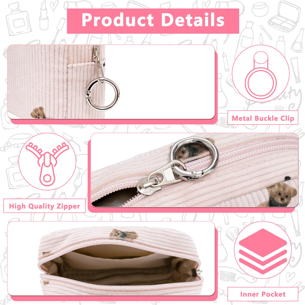 CasaRovela Period Bag for Girls, Corduroy Sanitary Napkin Storage Bag