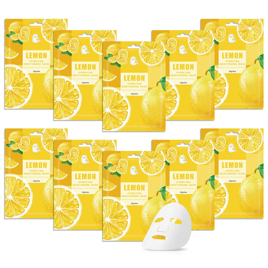 10 Pack Variety Facial Sheet Masks Skin Care Set, Hydrating Bulk Sheet Face Masks Skincare Gifts Set for Women Men, Long Lasting Moisturizing Face Mask Skincare for All Skin Type（A6)