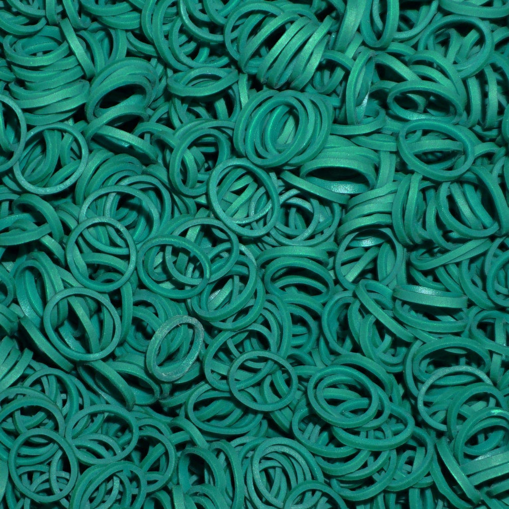 Amelia Beauty 500 Count Small Rubber Bands for Hair – ½" Green - USA - Recloseable Container - Mini Hair Elastics for Braids, Ponytails, Cornrows & Twists – Strong Hold Ponytail Holders