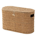 Coeusy Toilet Paper Storage Basket with Lid, Paper Rope Wicker Basket for Bathroom Organizers and Storage, Toilet Paper Holder for Up to 6 Mega Rolls, Boho Hand-Woven Decorative Decor, Natural
