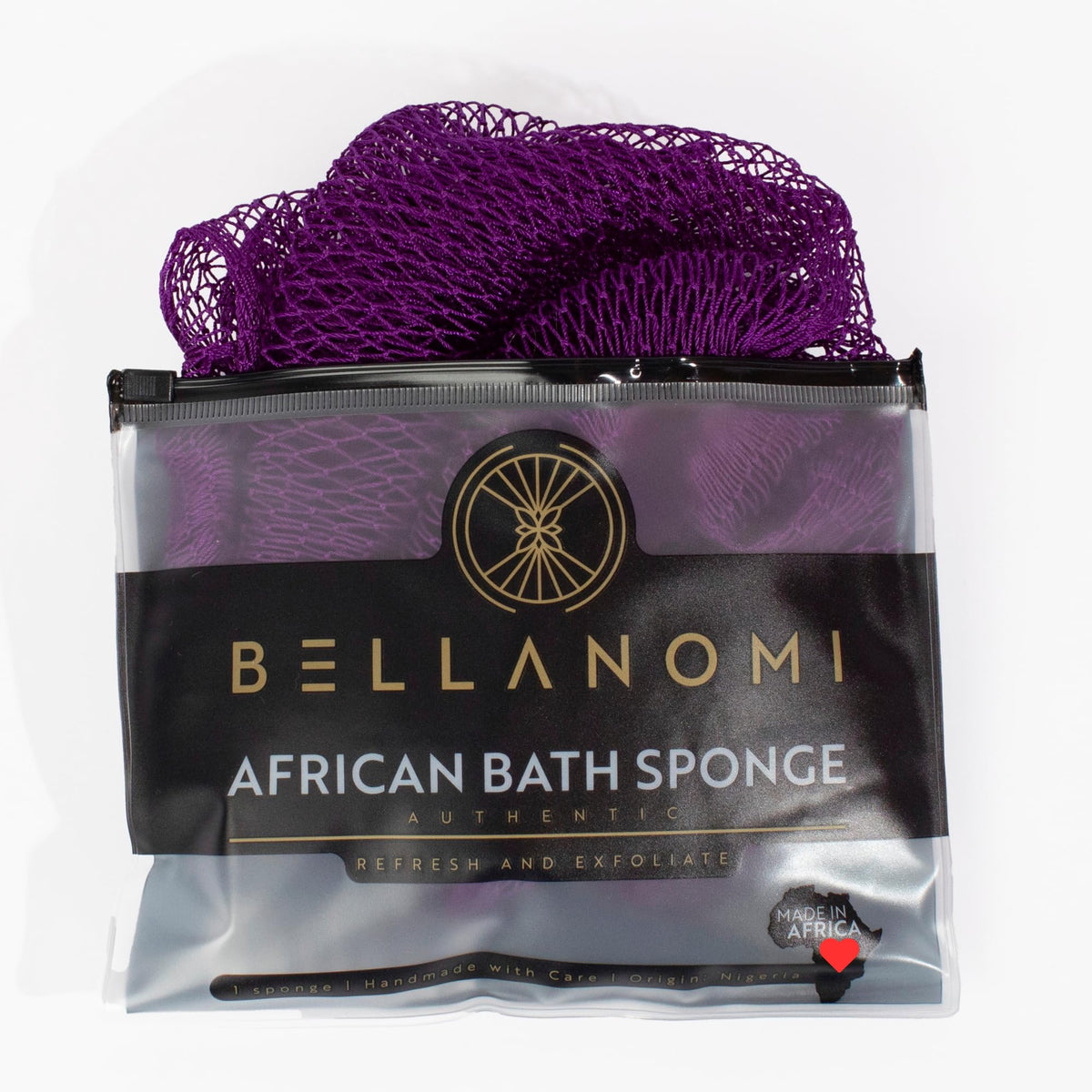 BELLANOMI African Exfoliating Net Sponge, Authentic, Ethically sourced from Nigeria, 45 inches Long, Back Scrubber for Daily use (Seafoam)
