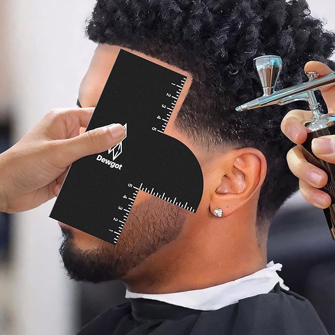 Dewgot Enhancement Card for Barbers with Measurement Indicators, Reusable Barber Hairline Shaping Tool and Color Spray Edge Line Up Tool (1PCS)