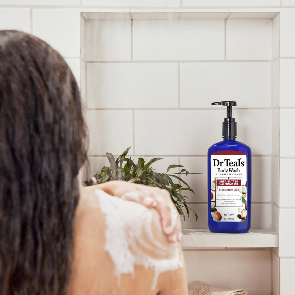 Dr Teal's Body Wash with Pure Epsom Salt, with Shea Butter & Almond Oil, 24 fl oz (Pack of 4)