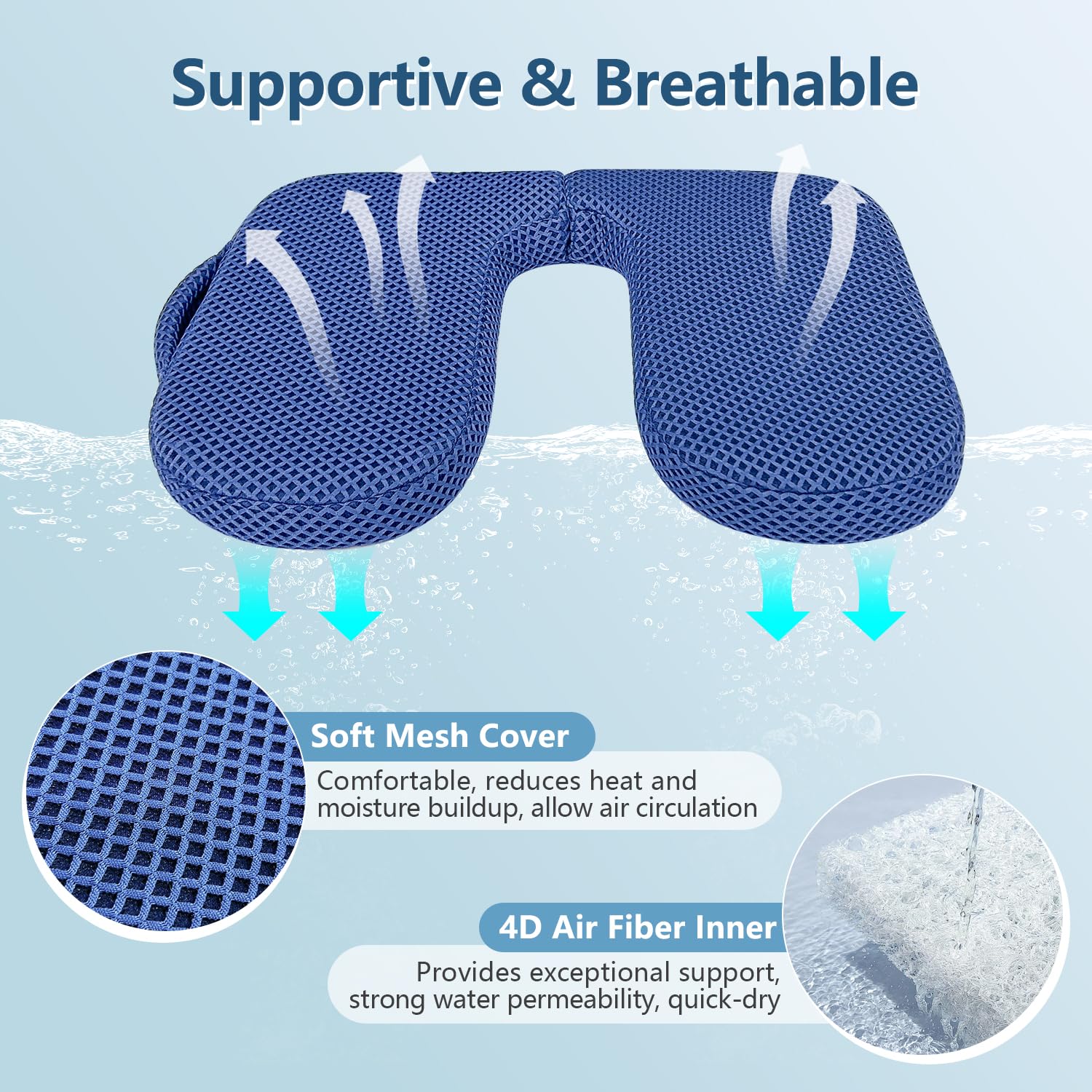 Shower Seat Cushion for Shower Bench, U Shape Shower Chair Cushion Pillow for Inside Shower, Shower Chair with Cutout Seat Pad, Quick Drying Transfer Bench Bathtub Seat Cushion for Elderly, Handicap