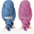 2-Pack Women's Microfiber Hair Towel Wrap - 50% Faster Dry, Ultra-Absorbent & Anti-Frizz. Ideal for Long/Curly Hair. 27.5x39.4 Oversized, Lightweight for Travel, Gym, Spa & Home