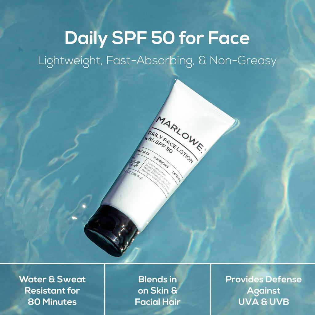 MARLOWE. Face Moisturizer with SPF 50, Daily Sunscreen Lotion, 3.4 oz