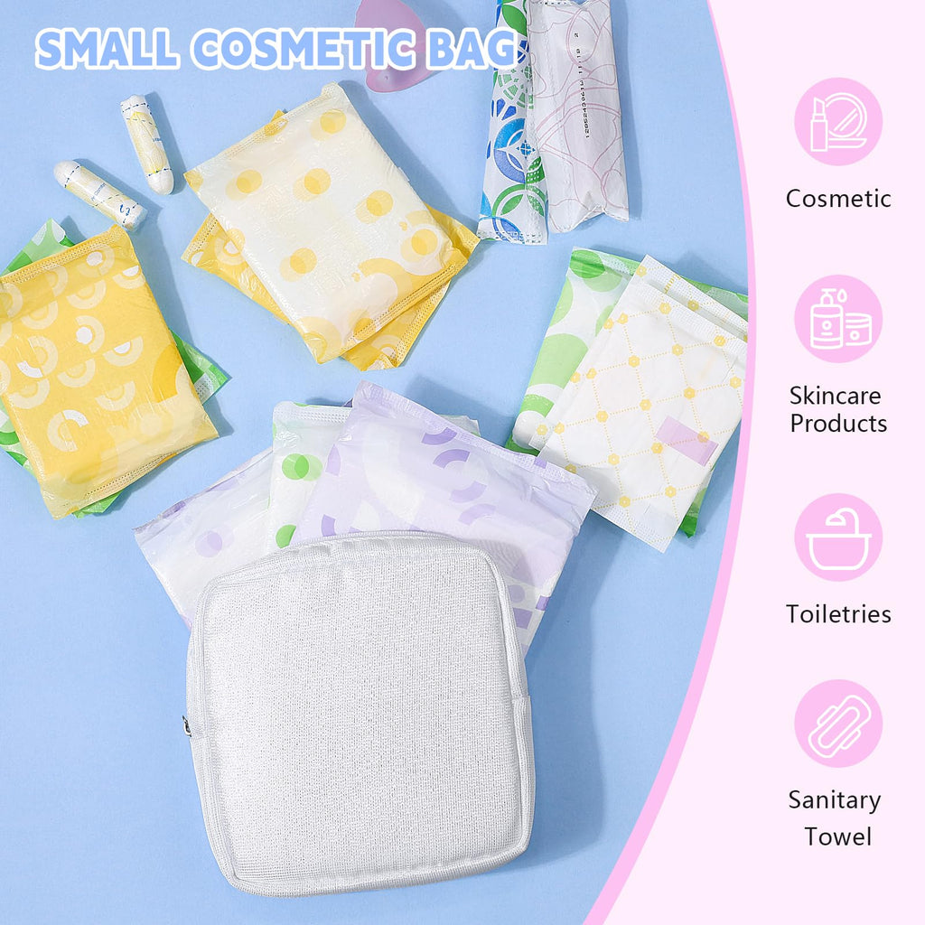 Playexen Period Bag, Sanitary Napkin Storage Bag, Period Pouches Menstrual Pad Tampon Holder for Purse (Glitter-Green)