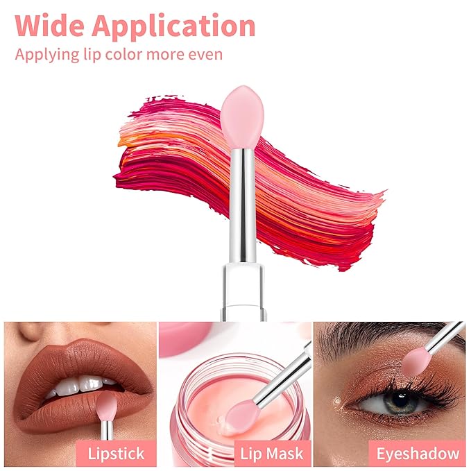Yoizyfree 12 PCS Silicone Lip Brush - Reusable Lipstick Brush Lip Brushes Makeup Applicator Beauty Tool Kits for Lipsticks,Lip Gloss,Lip Balm