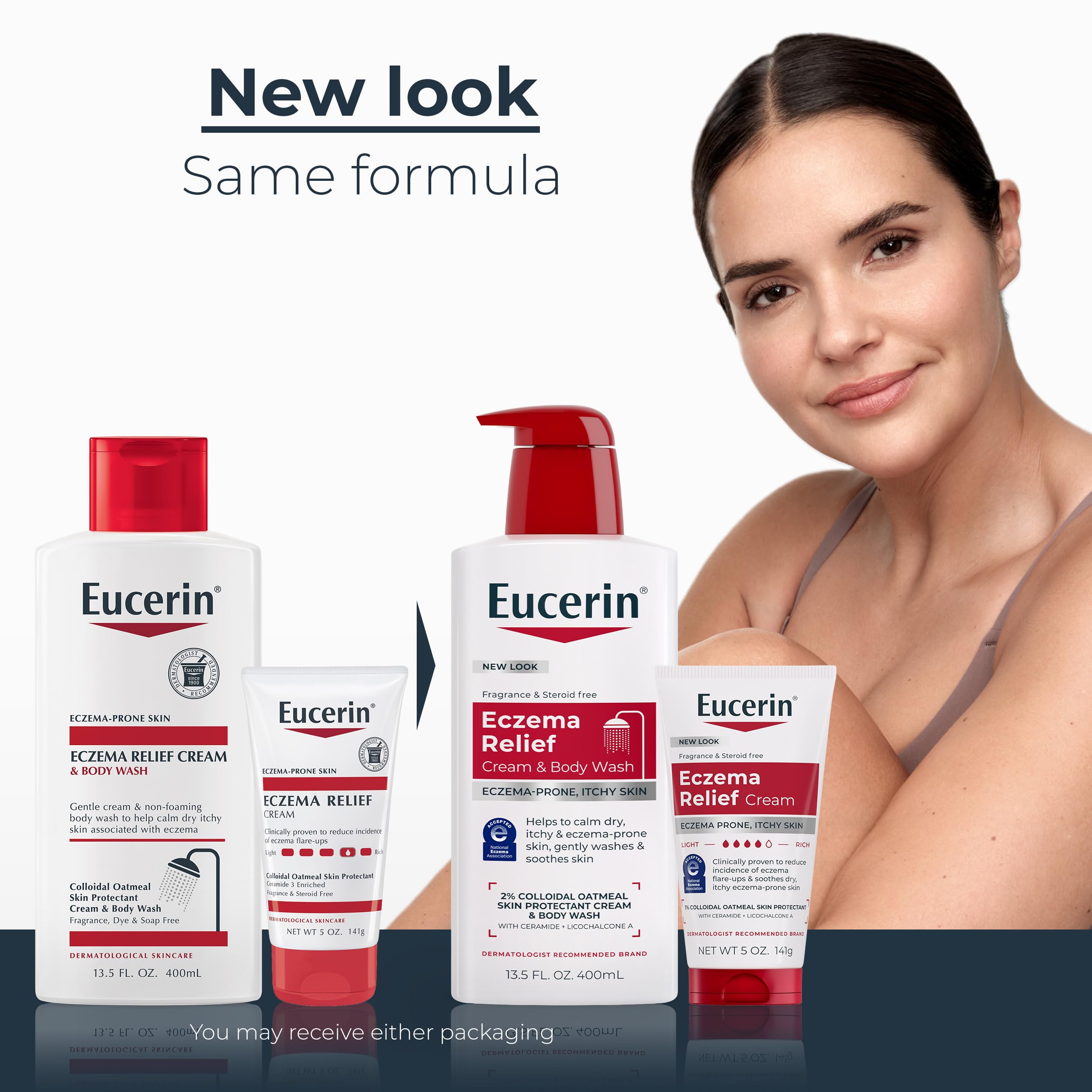 Eucerin Eczema Relief Body Skin Care Set, Variety Pack, 2 Items