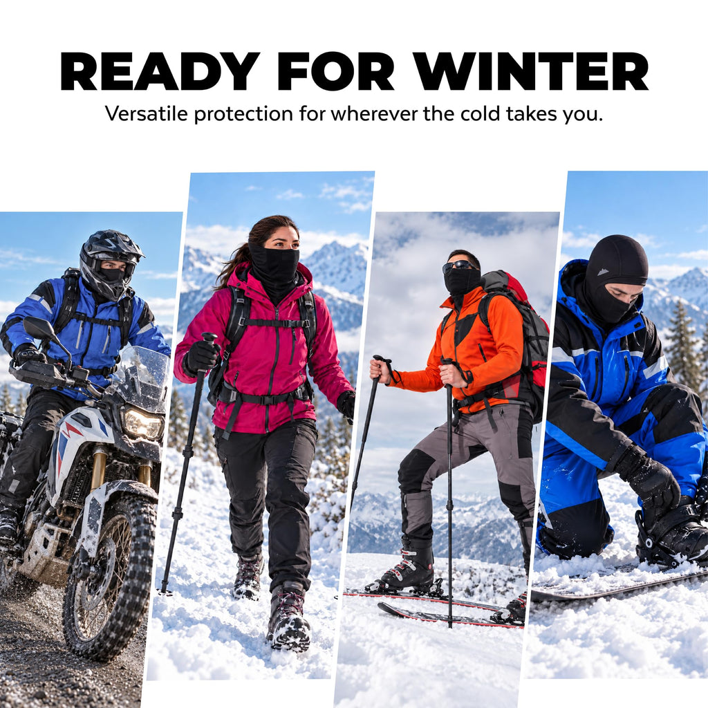 Balaclava Ski Mask - Winter Face Mask for Men & Women - Shiesty Full Face Cover - Cold Weather Snow Gear for Skiing, Snowboarding, Running & Motorcycle - Pasamontañas para Hombre - Black
