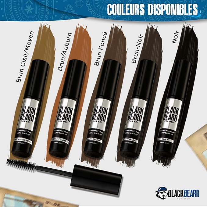 Blackbeard for Men Beard Color – 1-Day Beard, Mustache, Eyebrow, Sideburns Color – Temporary Facial Hair Tint - Hypoallergenic Beard Dye Alternative – Up to 45 applications – Dark Brown, 1 Pack