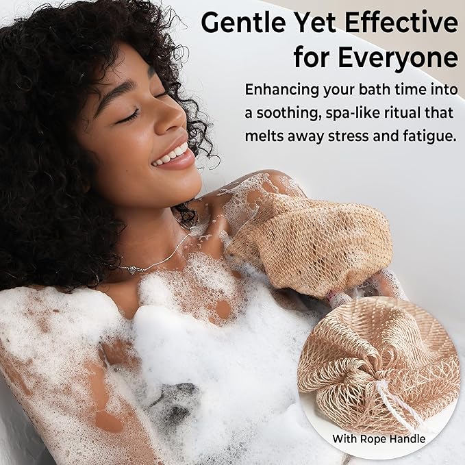 African Net Sponge Authentic - Exfoliating Back Scrub Bath Sponge with Knots - Afro Scrub Body Scrubber Exfoliator Washcloth - African Body Care Daily Use Shower Essentials