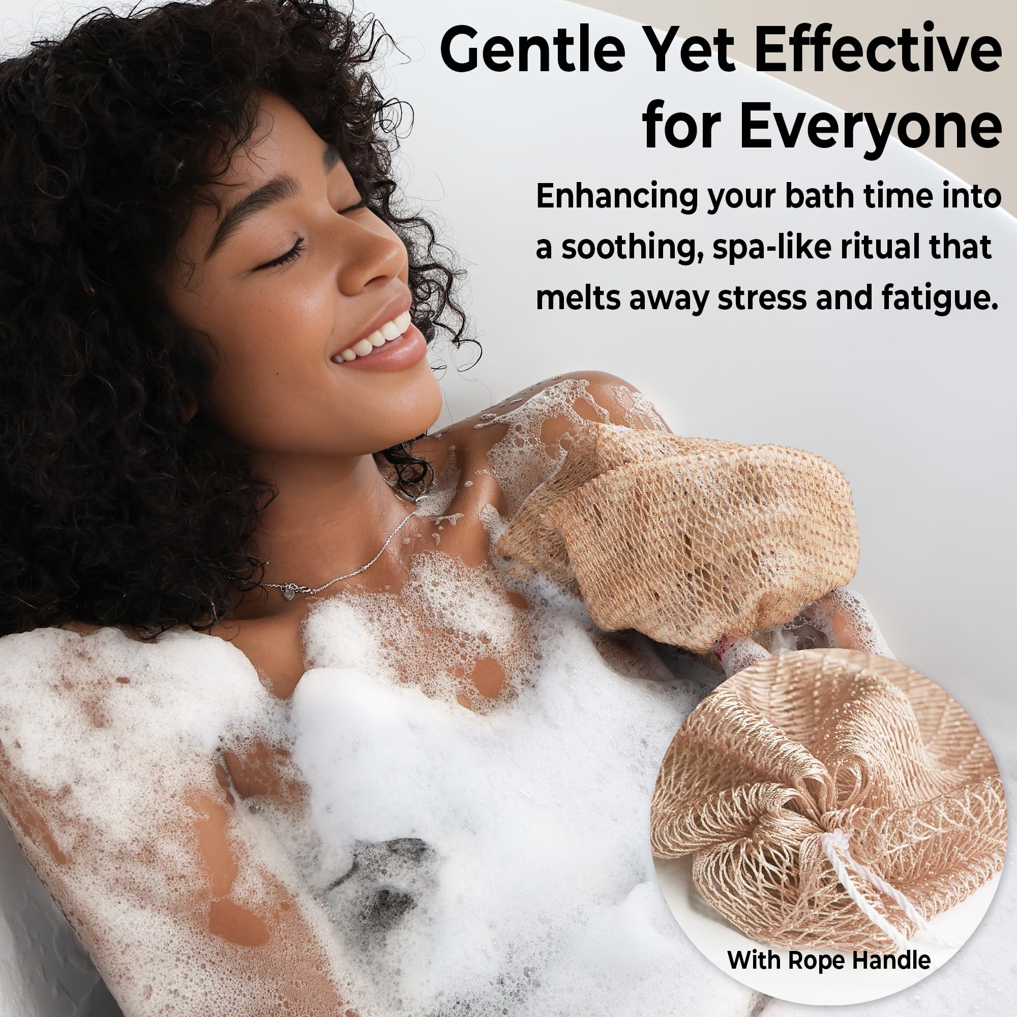 African Net Sponge Authentic - Exfoliating Back Scrub Bath Sponge with Knots - Afro Scrub Body Scrubber Exfoliator Washcloth - African Body Care Daily Use Shower Essentials