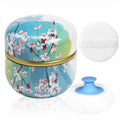 WEMEGA Body Powder Case with Powder Puff Powder Container Tea Box for Baby and Women Powder Puff and Powder Case for Travel (Spring1)