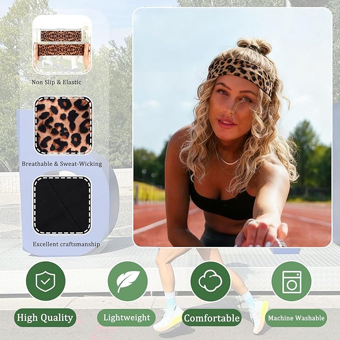 9 Pack Headbands For Women Non Slip Elastic Womens Headbands Head Bands For Women'S Hair Soft Cotton Cloth Fashion Headband For Daily Workout Sports Running Yoga