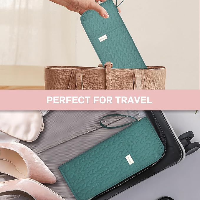 KarSyon Hot Tools Organizer Heat Resistant Mat Case Hair Tools Holder Travel Bag Portable Hair Styling Tools Cover Pouch for Curling Iron,Flat Iron,Hair Straightener (Teal)